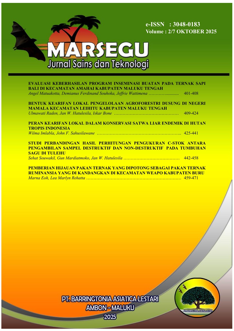 					View Vol. 2 No. 9 (2025): MARSEGU : Jurnal Sains dan Teknologi
				