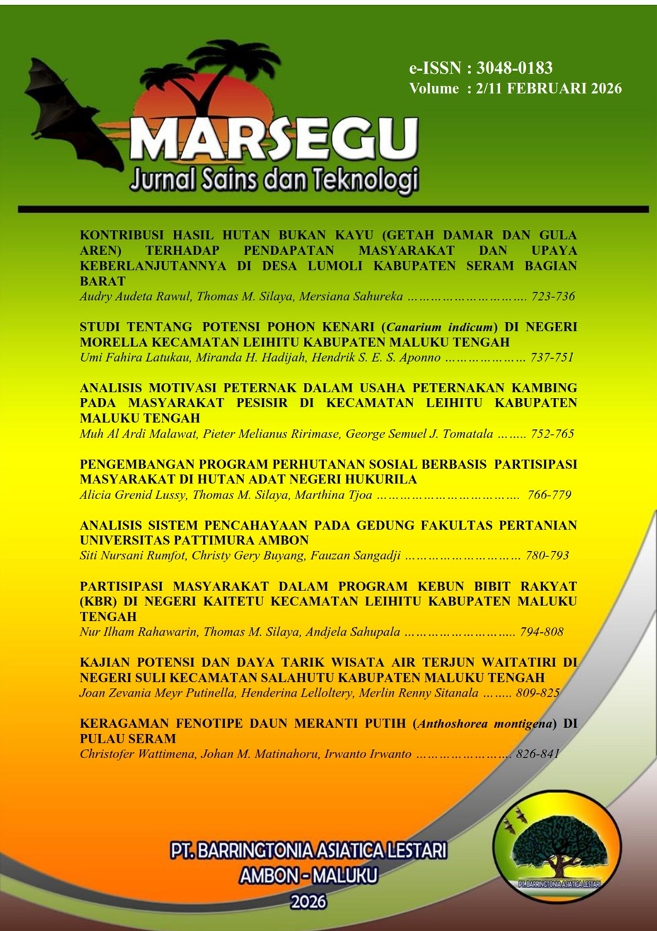 					View Vol. 2 No. 12 (2026): MARSEGU : Jurnal Sains dan Teknologi
				